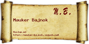 Mauker Bajnok névjegykártya